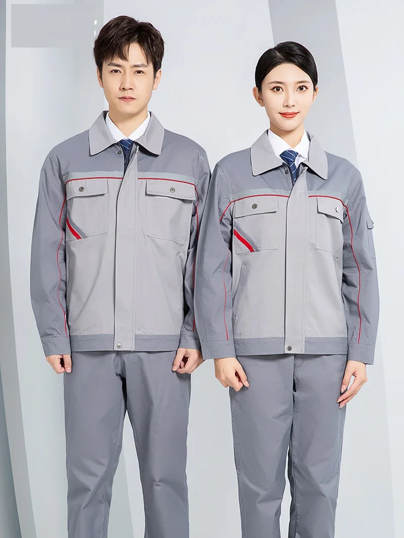 Thick Work Clothing Set Contrast Color Fashion Design Factory Working Uniforms Repairman Engineer Labor Work Coveralls Workwear