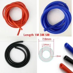 Manguera Universal de silicona para aspiradora de coche, tubo de línea de carreras, Azul, Negro, Rojo, diámetro interior de 3/4mm de espesor, 4mm de longitud, 1M, 3M, 5M