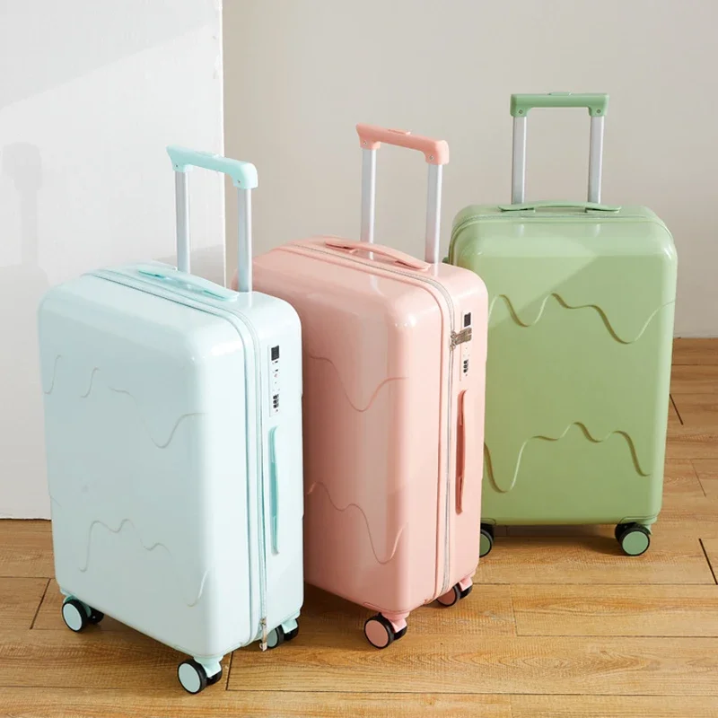 Wholesale Of Luggage Female Cardan Wheel Password Cup Holder USB Charging Port Boarding Trolley Travel Suitcase Package Trunk