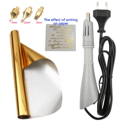 EU Plug Heated Foil Pen Hot Stamping Applicator Kit Painting on Paper DIY Wood Crafts Personal Signature