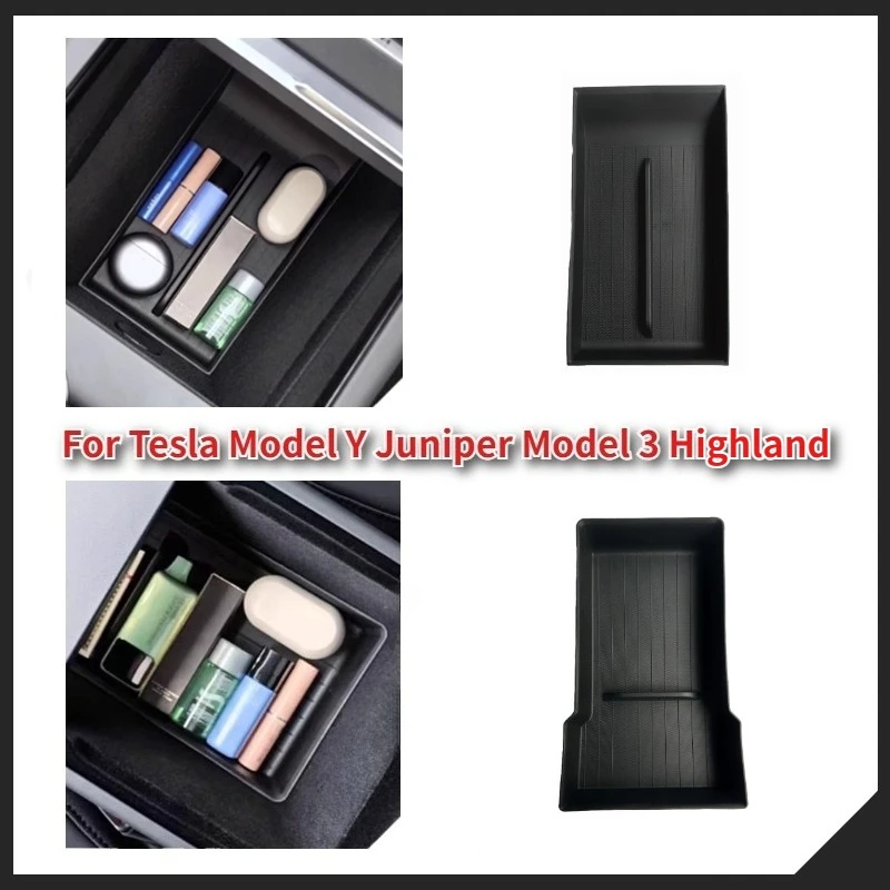 Для Tesla Model Y Launch Juniper 2025 Model 3 Highland 2024, центральная консоль, ящик для хранения очков, подлокотник, силиконовая накладка