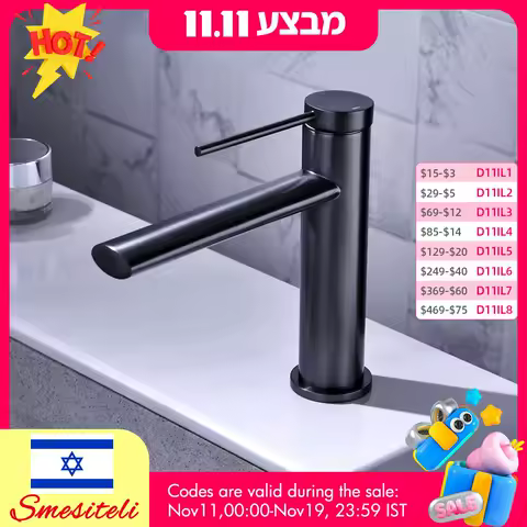 Brass Black Deck Mounted Single Hole Single Handle Hot Cold Bathroom Mixer Sink Tap Basin Faucet Vanity Water Tapware