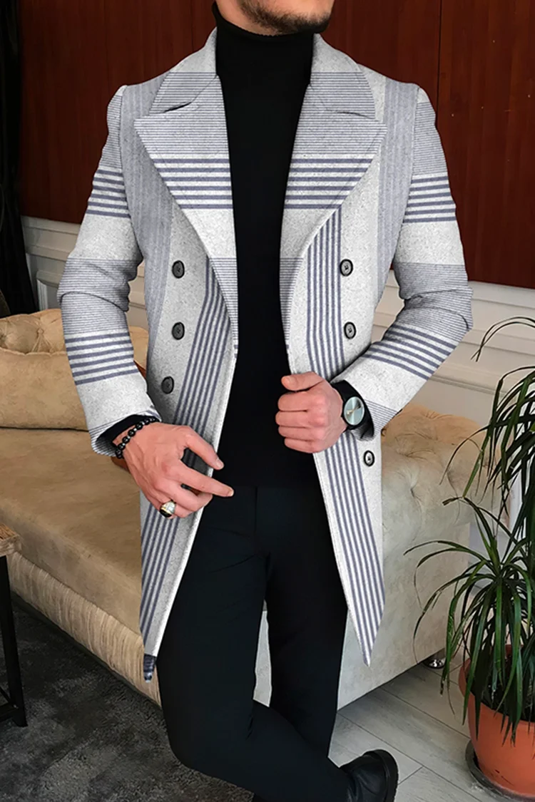 2024 men's coat autumn and winter lapel coat fashion thin windbreaker men's clothing