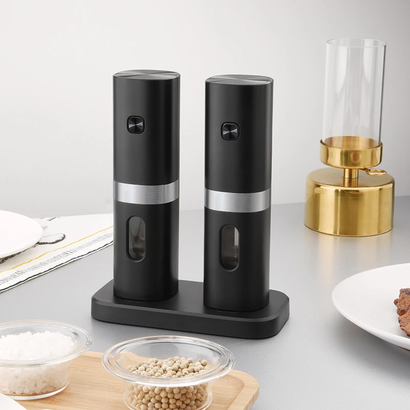 

1pc/2pcs MINI USB Rechargeable Automatic Pepper Grinder Adjustable Coarseness Salt And Pepper Mill for Kitchen Spice Grinder