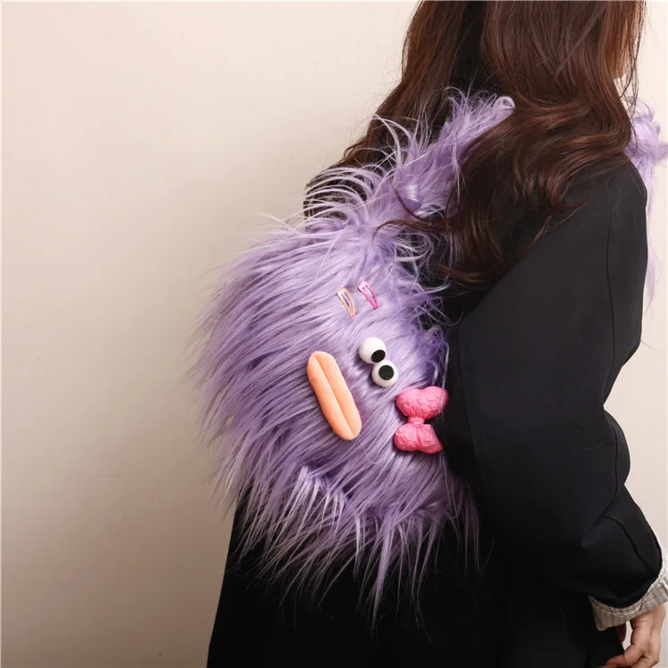 Kawaii Diy Cartoon Plush Crossbody Bag For Women 2024 New Anime Cute Coin Purse Cosmetic Bag Girl Shoulder Bag