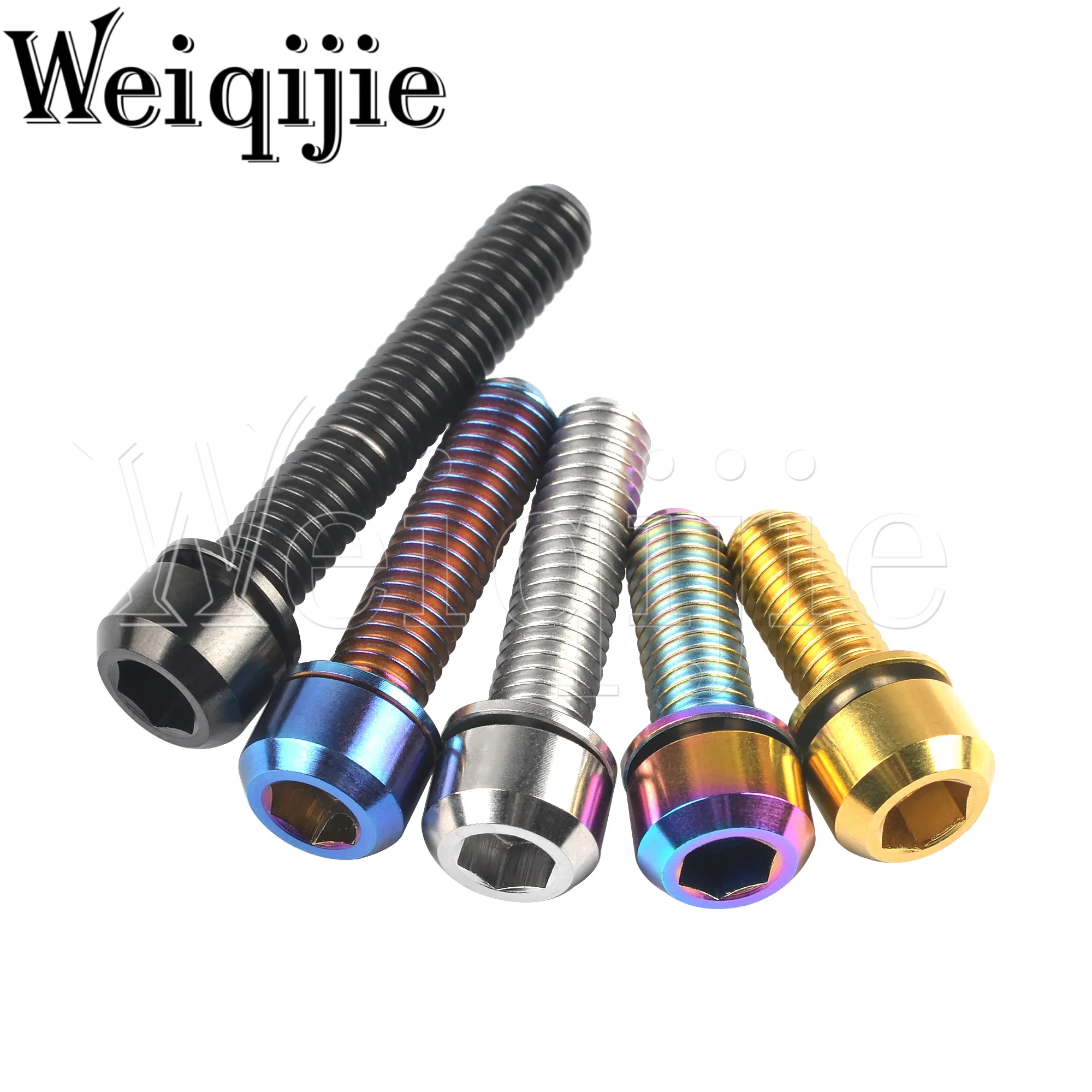 Weiqijie Titanium M5/M6x16/18/20/25/30/35mm Bolts Socket Head Bolts With Washers For Mount Bicycle Screws Multiple Colors