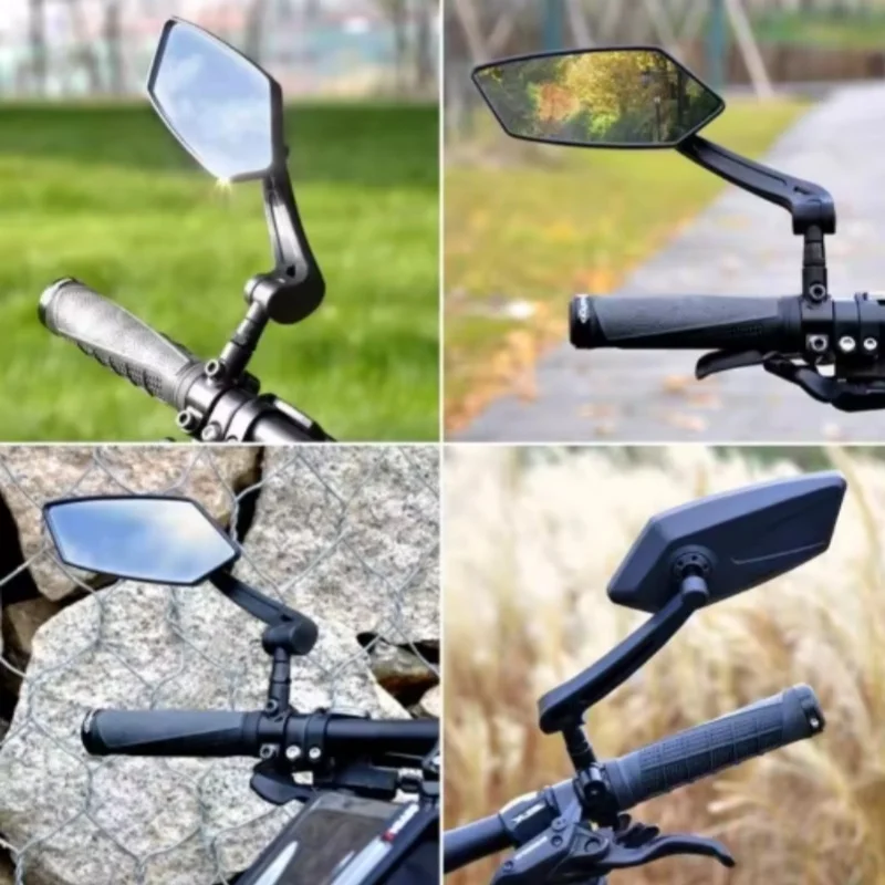 Bike Mirror 360 Degree Rotatable Cycling Rear View Mirrors Handlebar Rearview Mirror Safe Mirror image 6