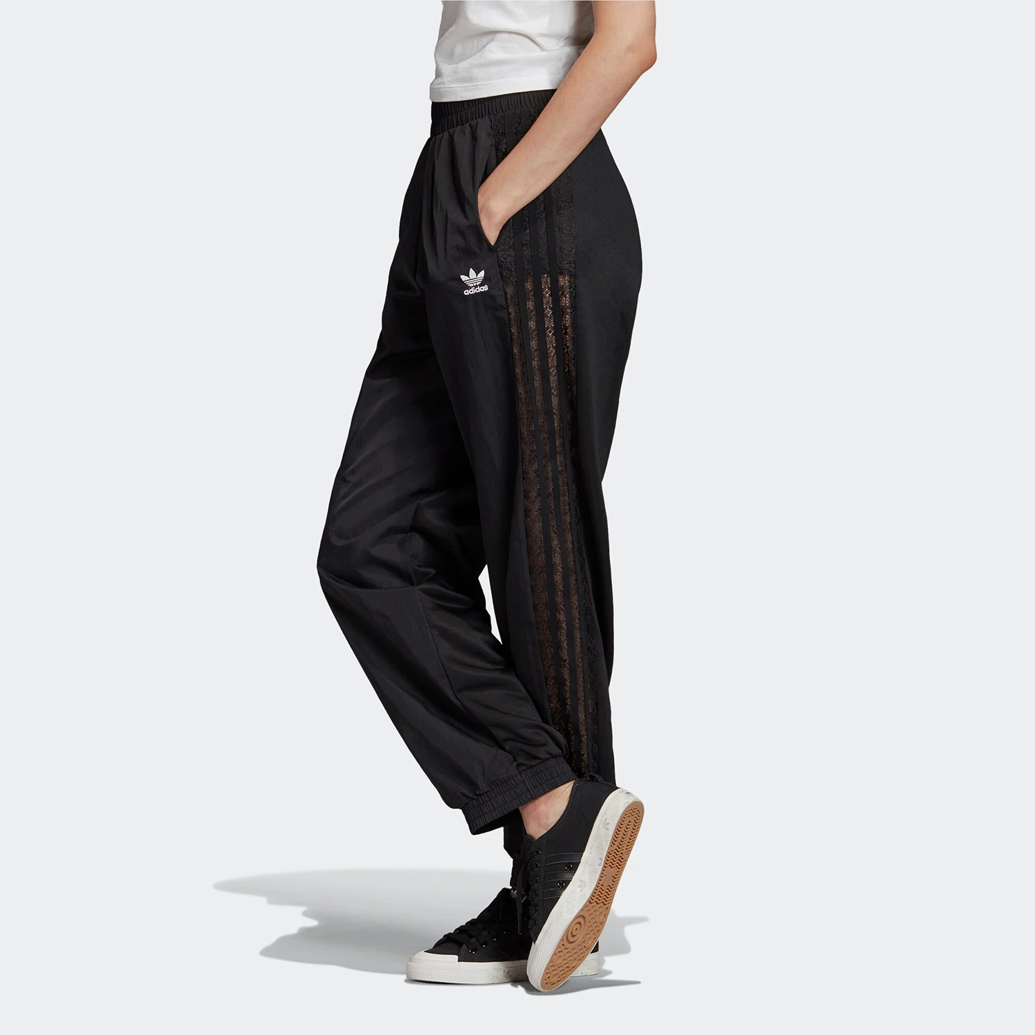 Adidas Authentic New Season Three Stripes Women's Tapered Hollow Sports Pants FM1759