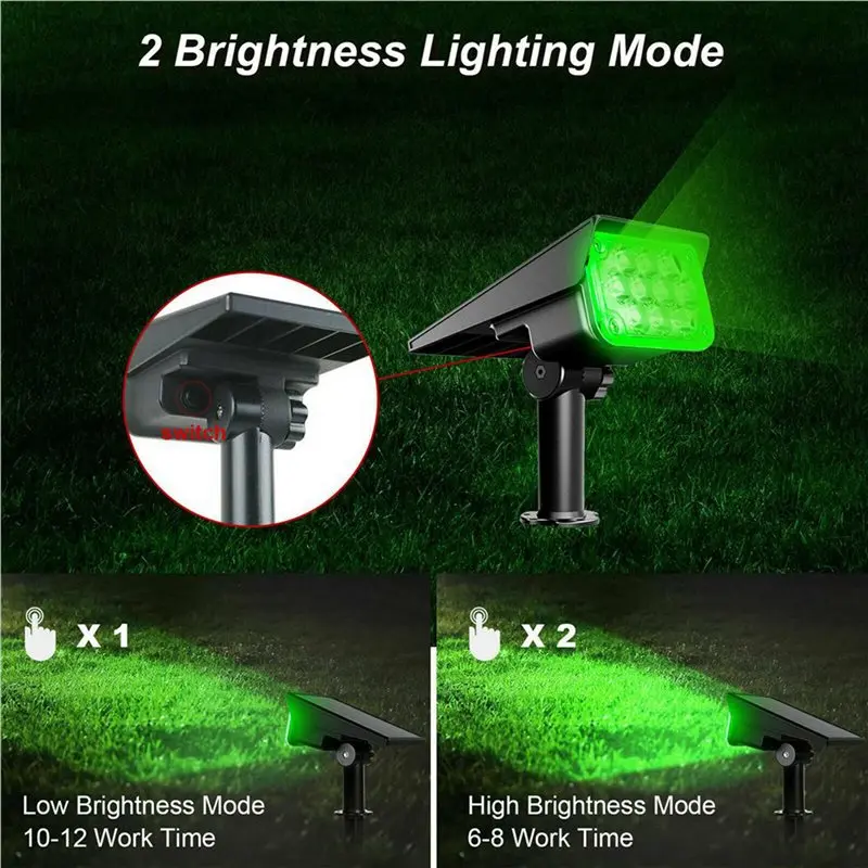 Durable Using 3X Solar Spotlight Solar Garden Light IP65 Solar Power Green Light For Yard Decor Solar Light Courtyard Spotlight