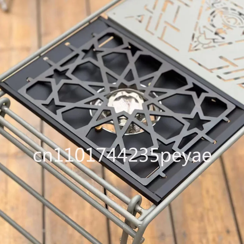 Outdoor blackening camping equipment IGT furnace accessories Xuefeng GS450 gas furnace modified cover plate rocket furnace plate