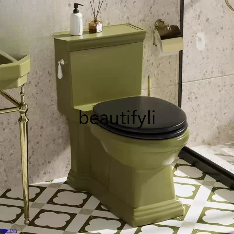 P Grass green retro toilet American bathroom siphon toilet creative household single hole