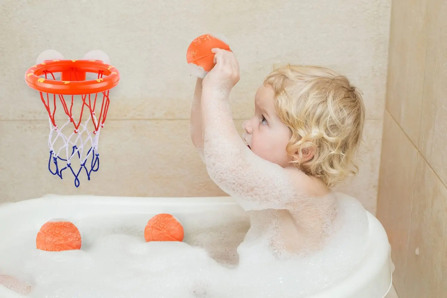 Bad Saugnapf Basketball Rahmen Spielen Wasser Basketball Halter Indoor Mini Schießen Baby Kinder Bad Spielzeug – Detail 7