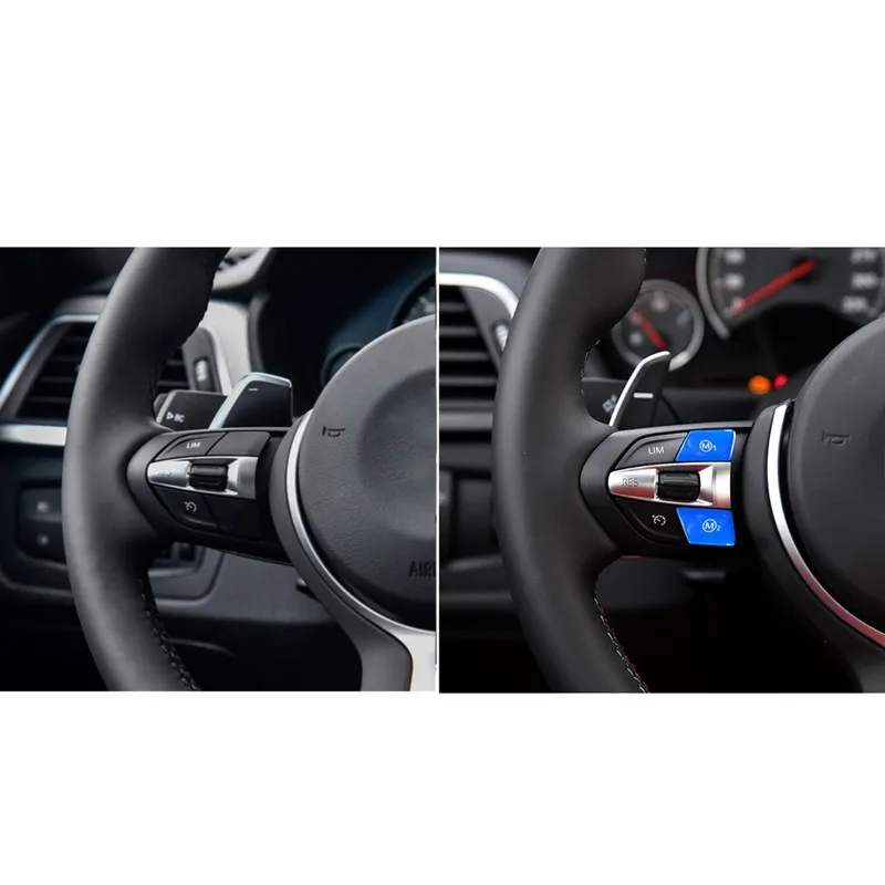 لسيارات BMW M3 F80 F82 ألياف الكربون عجلة القيادة وضع التبديل زر استبدال أجزاء #5