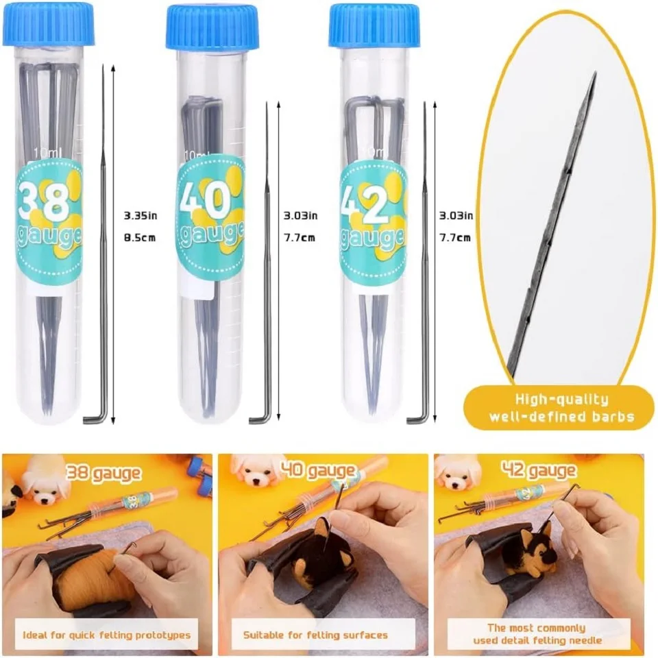 مجموعة التلبيد الصوفية للكلاب من بودور مع إبر التلبيد وتعليمات لصنع الدمى حزمة المواد اليدوية غير النهائية