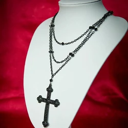 New Halloween Black Cross Gothic Necklace Clothing Jewelry