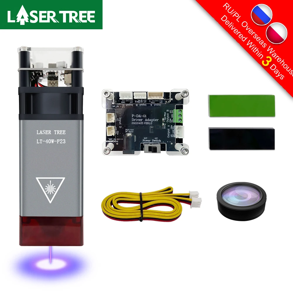 LASER TREE 80W/40W/30W/20W Laser Head For CNC Engraver Wood Cutting DIY Laser Tools 450nm TTL/ PWM Blue Light Laser Module