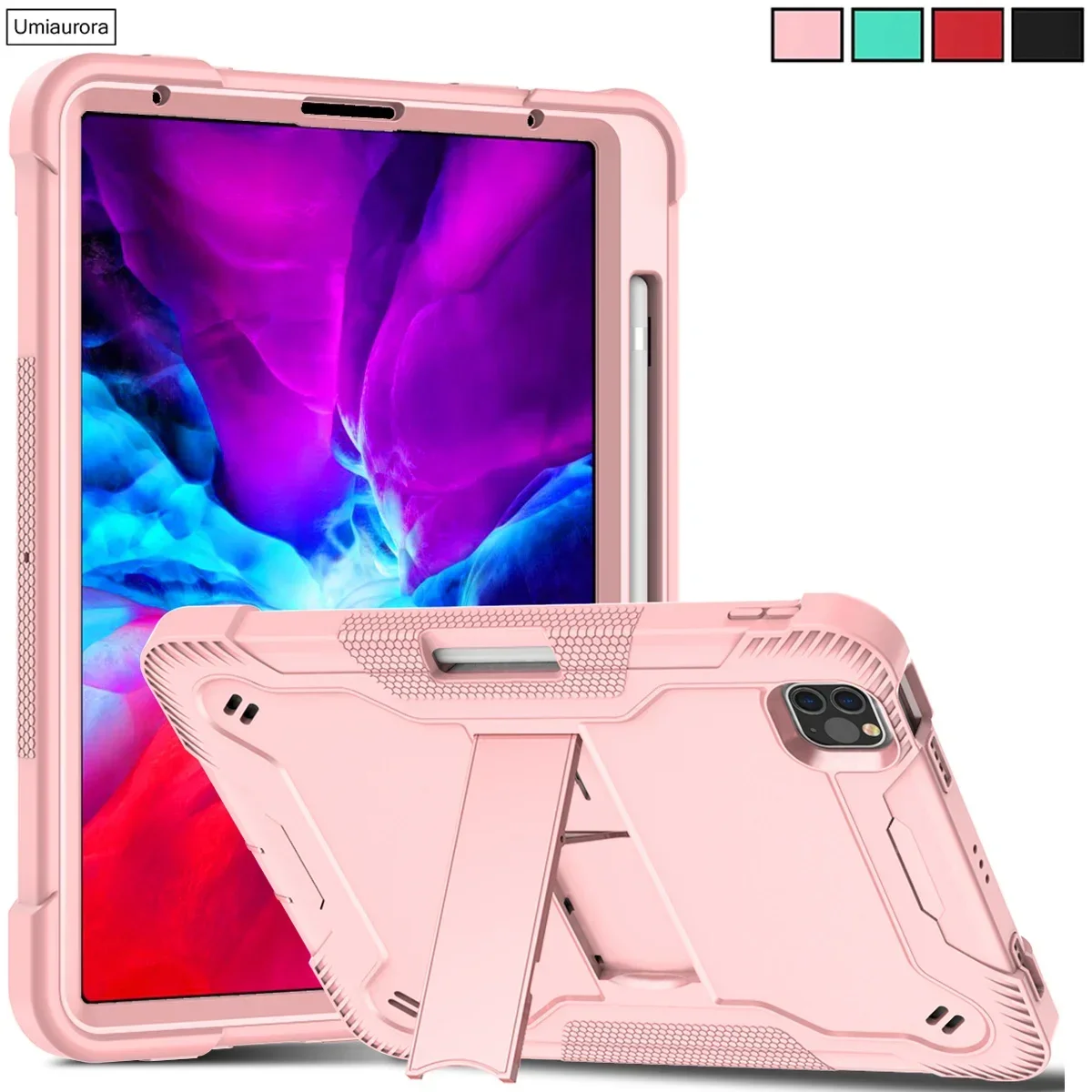 For IPad Air 10.9 Mini 7 A17 Pro 11 12.9 13 inch M2 M3 M4 M5 Heavy Duty Rugged Stand Tablet Case Shockproof Pencil Holder Funda