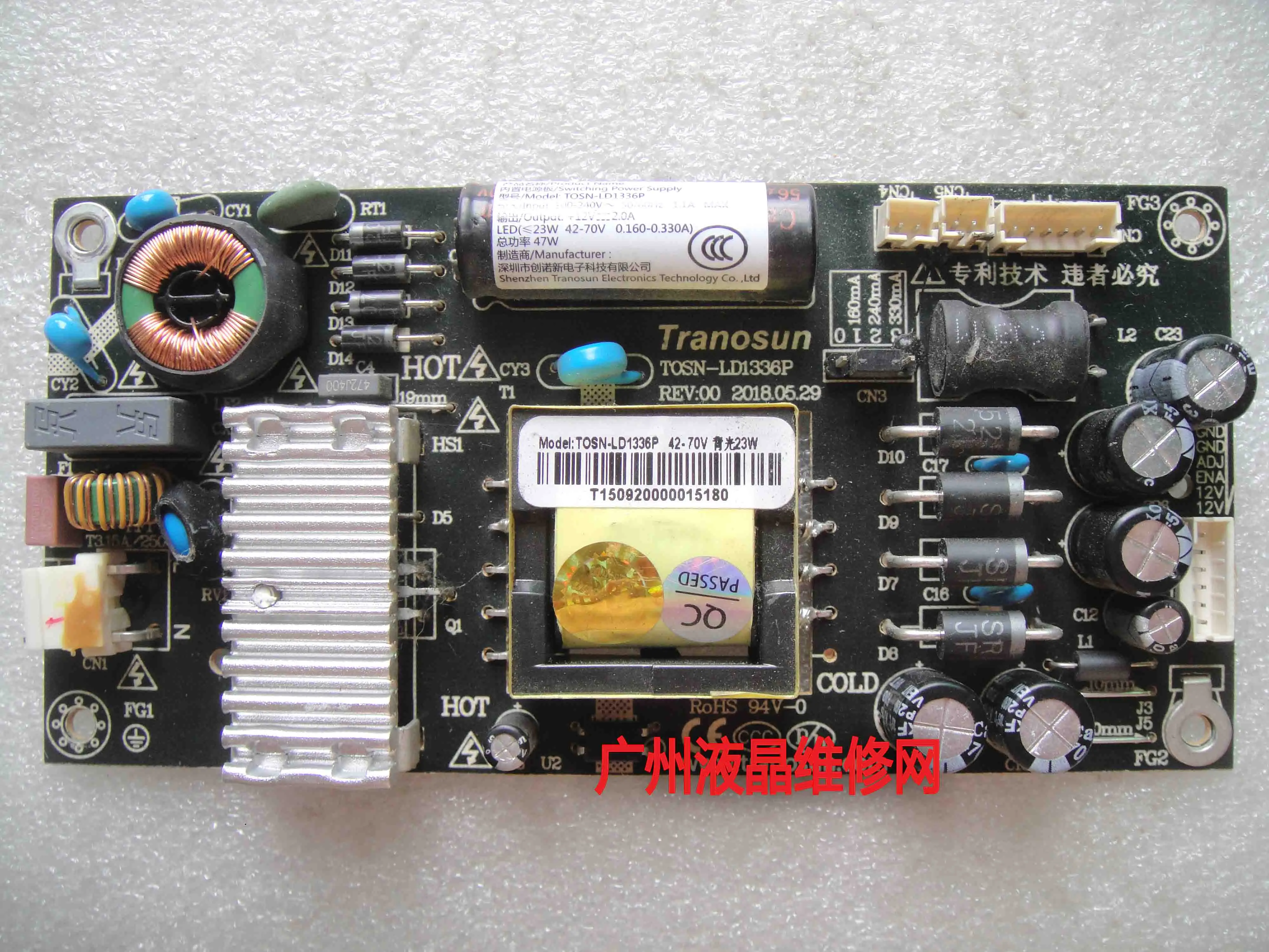 LED Booster Board com corrente constante, Power Board, TOSN-LD1336P REV:00, T0SN-LD1336P