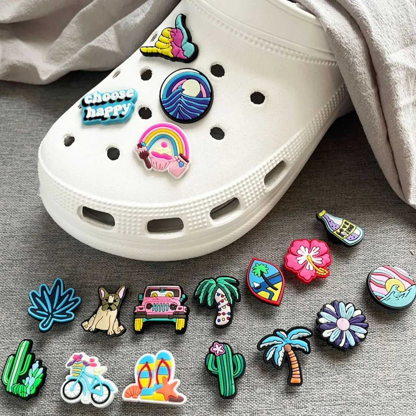 18Pcs Summer Series Shoe Charms For Sandals,Shoe Decoration Accessories Premium Quality Shoe Pins Great Gift For Men Women