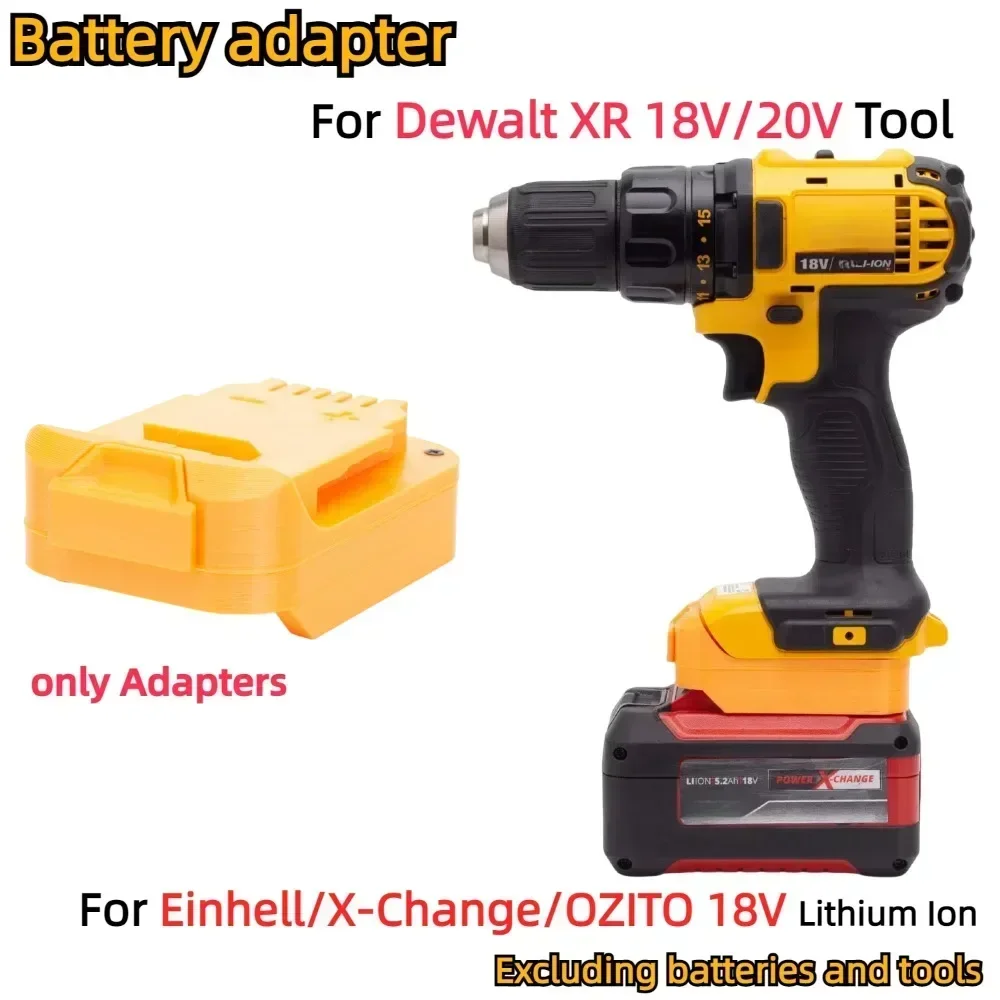 adaptador conversor para bateria de litio einhell x change ozito 18v para ferramenta de perfuracao sem fio dewalt xr 18v 20v apenas adaptador 01