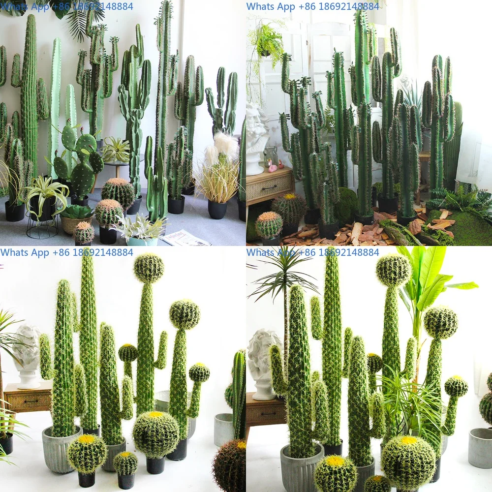 

Nordic Cactus Simulation Large Floor Bonsai Measuring Scale with Pot Tropical Desert Plants False Immortal Pillar Decoration