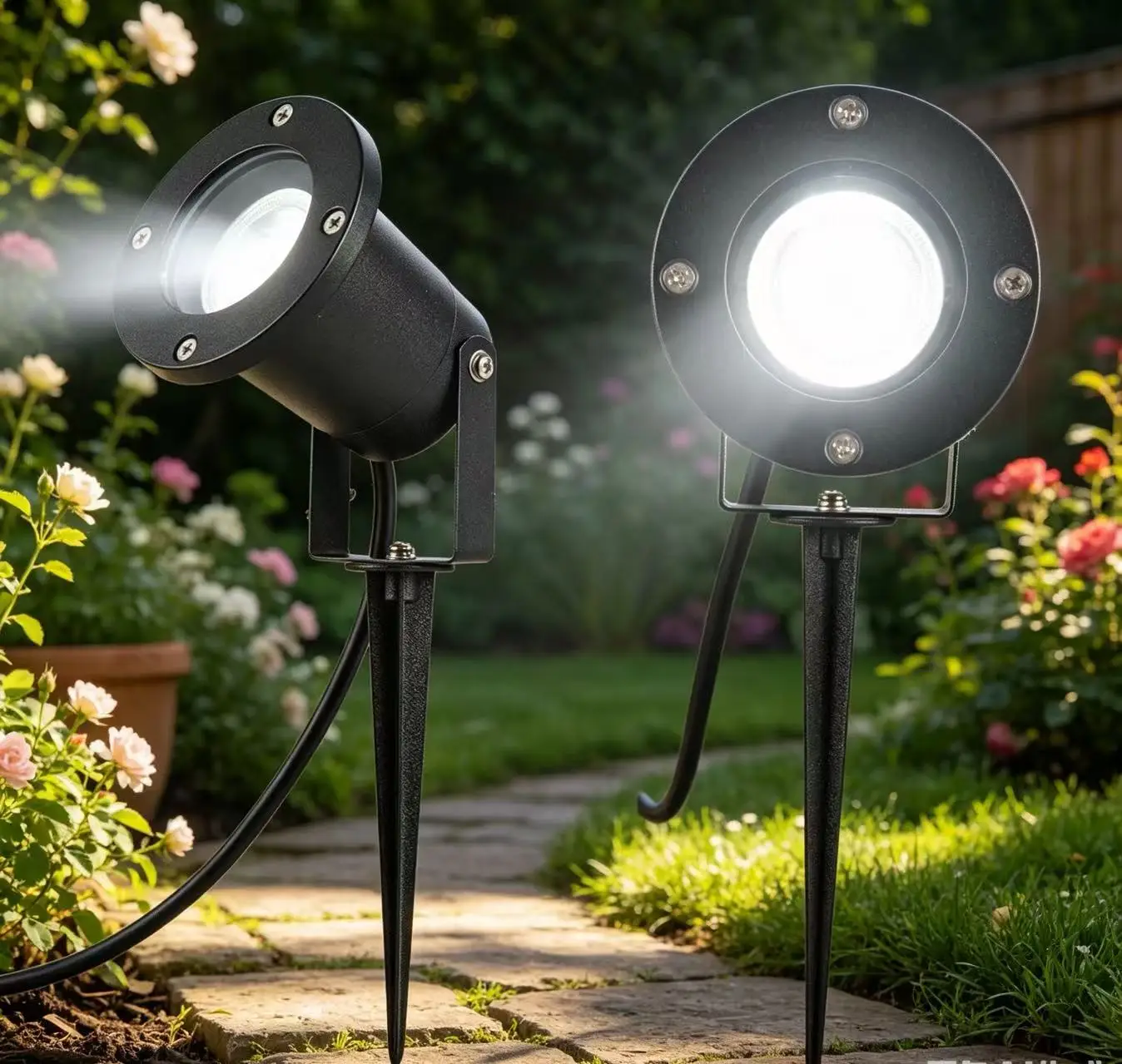 Hot Selling Outdoor LED Garden Lawn Lamp Light 220V 110V 12V LED Spike Light 5W 7W Path Landscape Spotlight with GU10 Bulbs