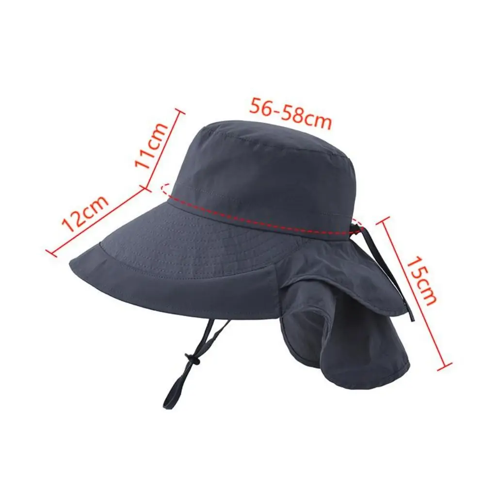 Women Bonnet Neck Protection Wide Large Brim Bucket Hat Sun Hat Shawl Visor Cap Ladies Hat