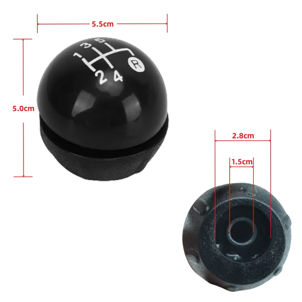 Gear Stick Shift Knob 5 Speed Gear Shift Handle For Fiat 500 500C 2007-2018 Black Faux Leather Manual Shiftknob Arm