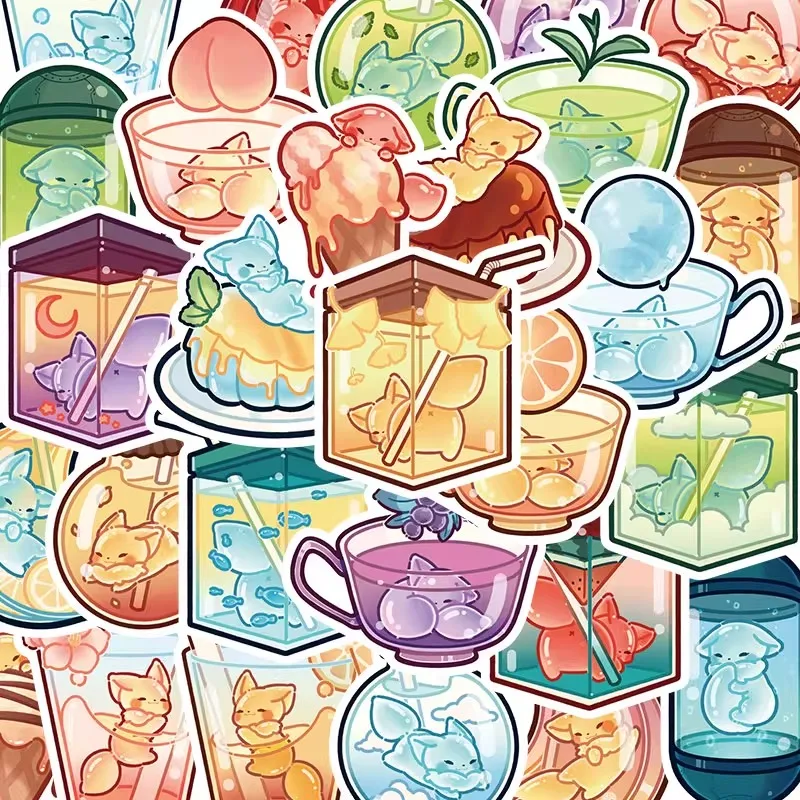 

40 Decorative Jelly Fox Stickers, Cartoon and Cute Laptop Suitcase Stickers, Waterproof Figurine Model Stickers As Gifts Toys