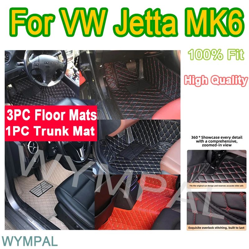 

Роскошные автомобильные коврики на заказ для VW Jetta MK6 2011 2012 2013 2014 2015 Автомобильные кожаные мужские и женские полный комплект автомобильных ковриков