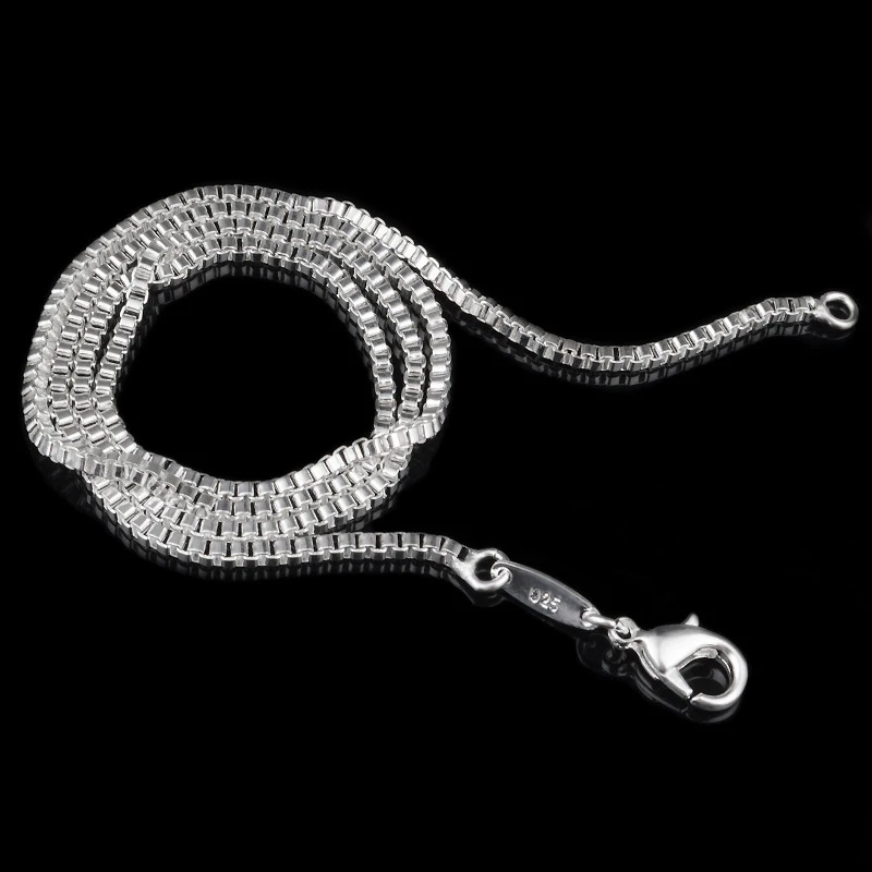 Aravant-collar de plata 925 para mujer, cadena de caja de 2MM, joyería para fiesta de boda