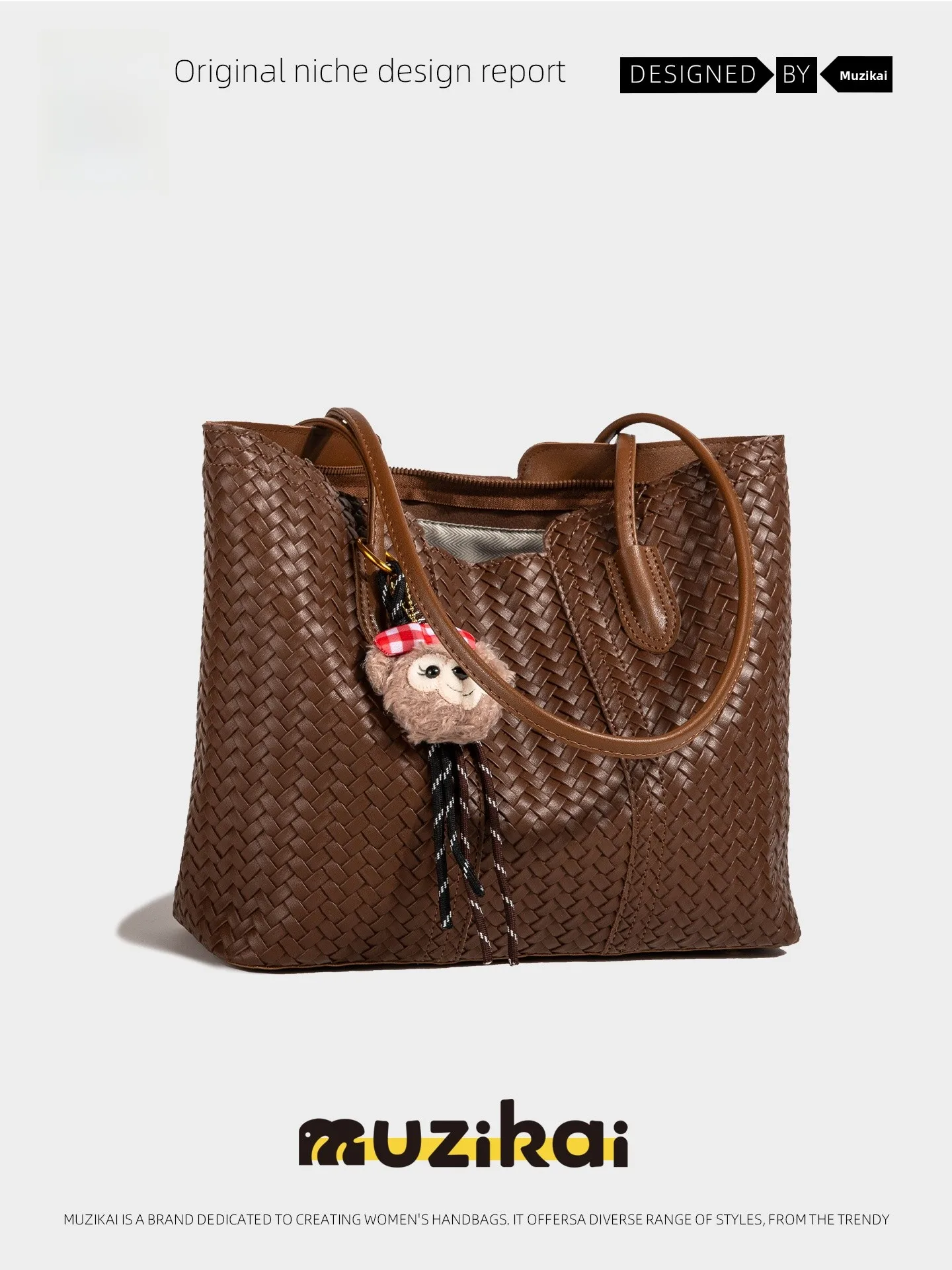 

MuziKai Large Capacity Women's Tote Bag 2026 New Fashion Spring Summer Woven Outdoor Single Shoulder Bag Casual Simple Style