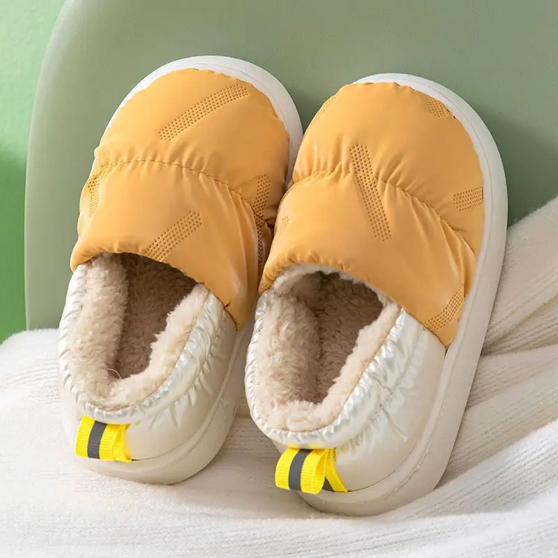 

Children's Cotton Slippers Winter Waterproof Non-slip Boys and Girls Thick Soft Soles With Cashmere Warm Baby Home Shoes XZ280