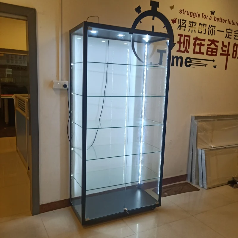 Custom. mobile phone shop interior design display cabinet glass store display showcase