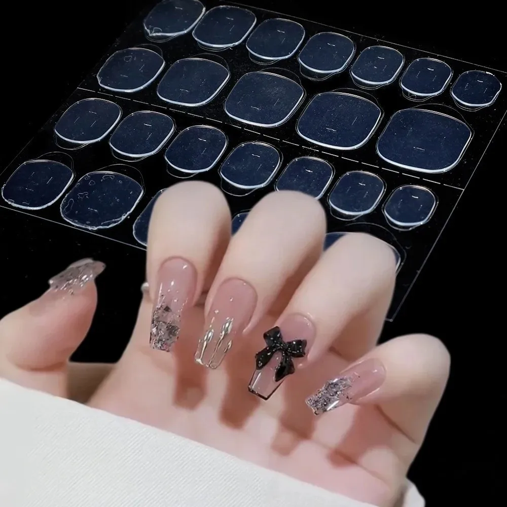New Transparent Nail Jelly Glue Self Adhesive False Nail Double Sided Stickers Waterproof DIY Glue Sticker Extension Tool