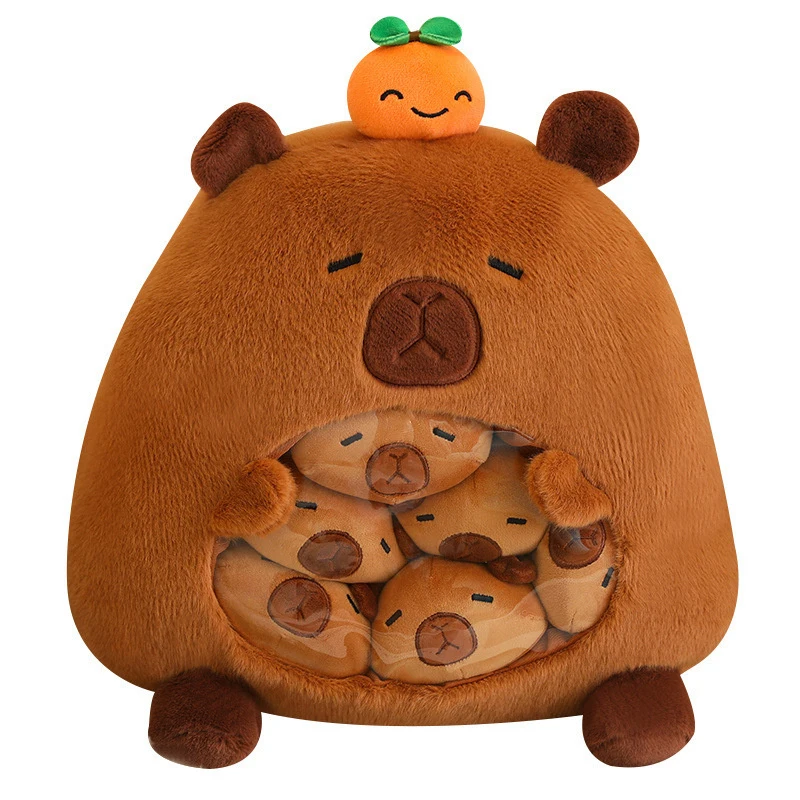 

New Capybara Shark Shaped Snack Bag Plush Toys Super Soft Cartoon Pillow Funny Food Dolls Birthday Gifts Room Decor