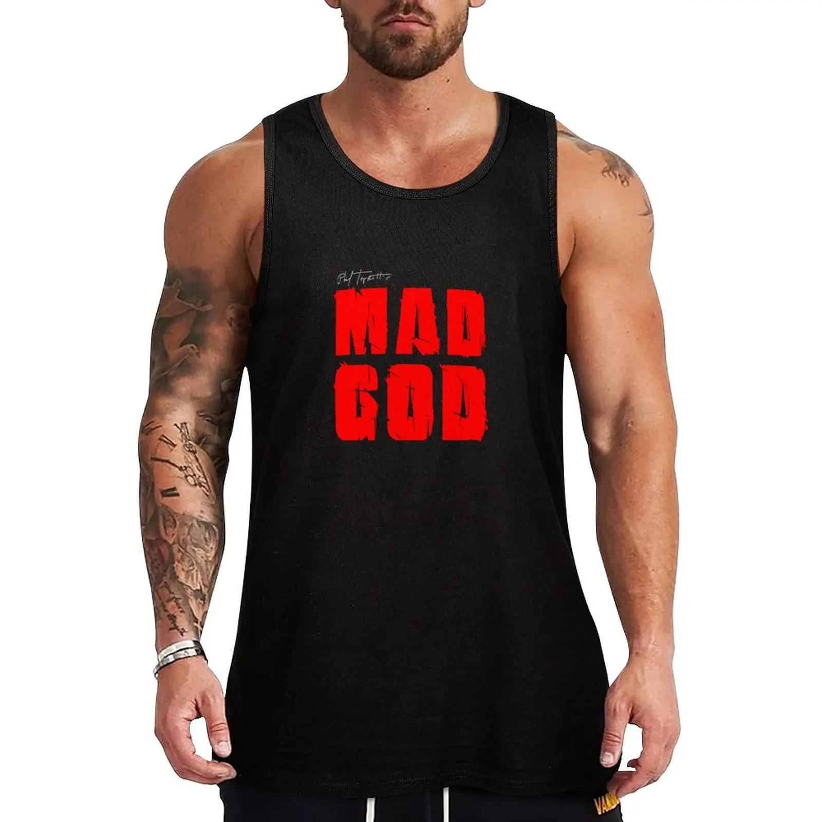 

MAD GOD SIGNATURE LOGO IN ORPHANBLOOD Tank Top Men's gym articles gym accessories men gym clothing men