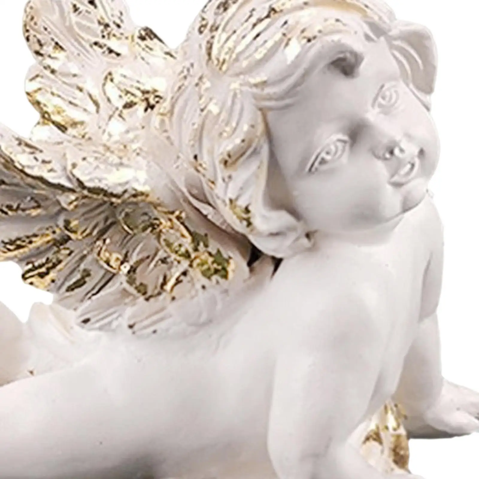 Baby Angel Statue Ornament Home Decoration Cute Cherub Figurine Resin Sculpture for Cabinet Photo Prop Yard Living Room Tabletop