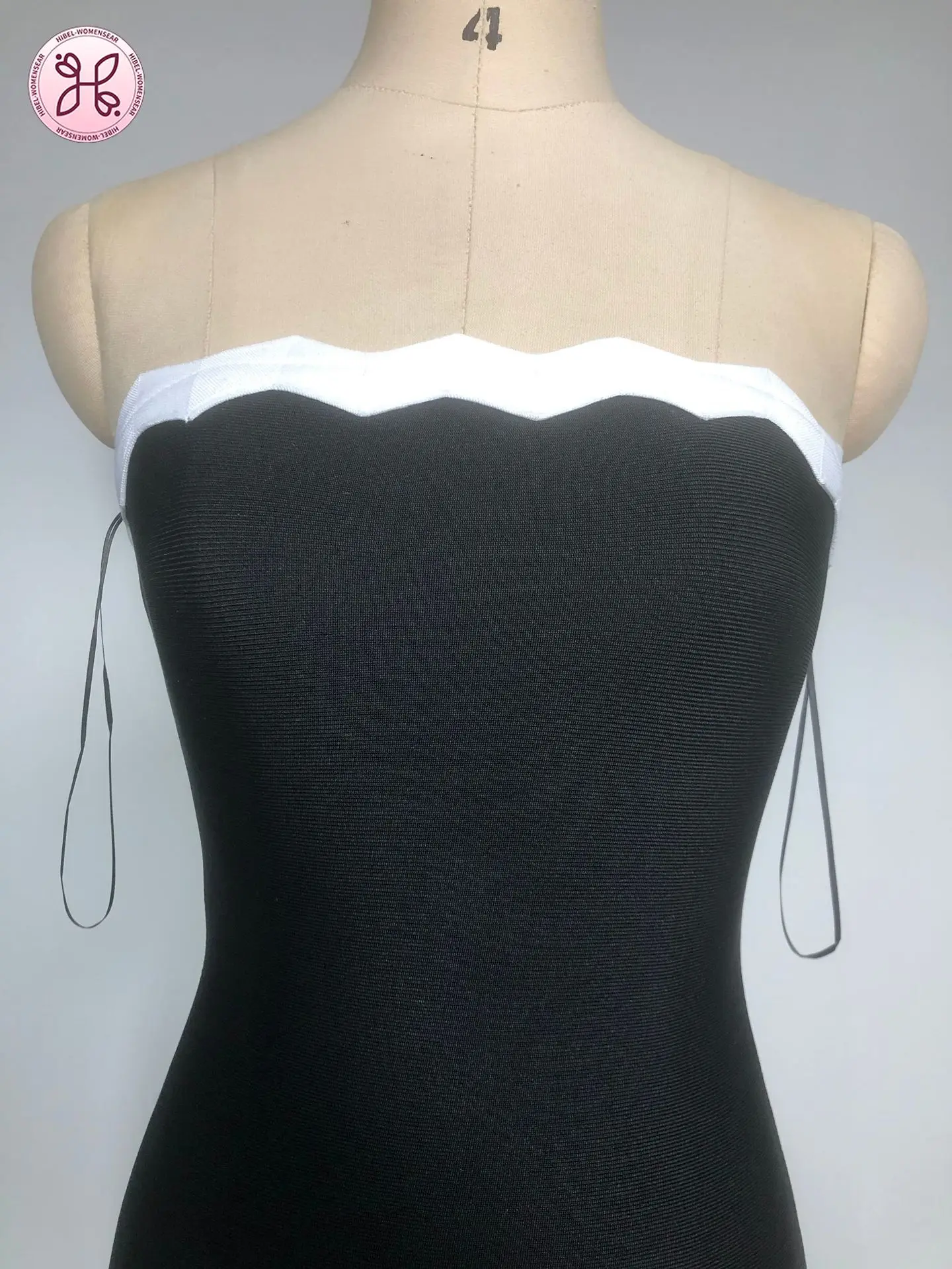 Vestido de sirena con vendaje sexy: vestido ajustado de jacquard con corpiño (elegante ropa de noche y fiesta para mujer)