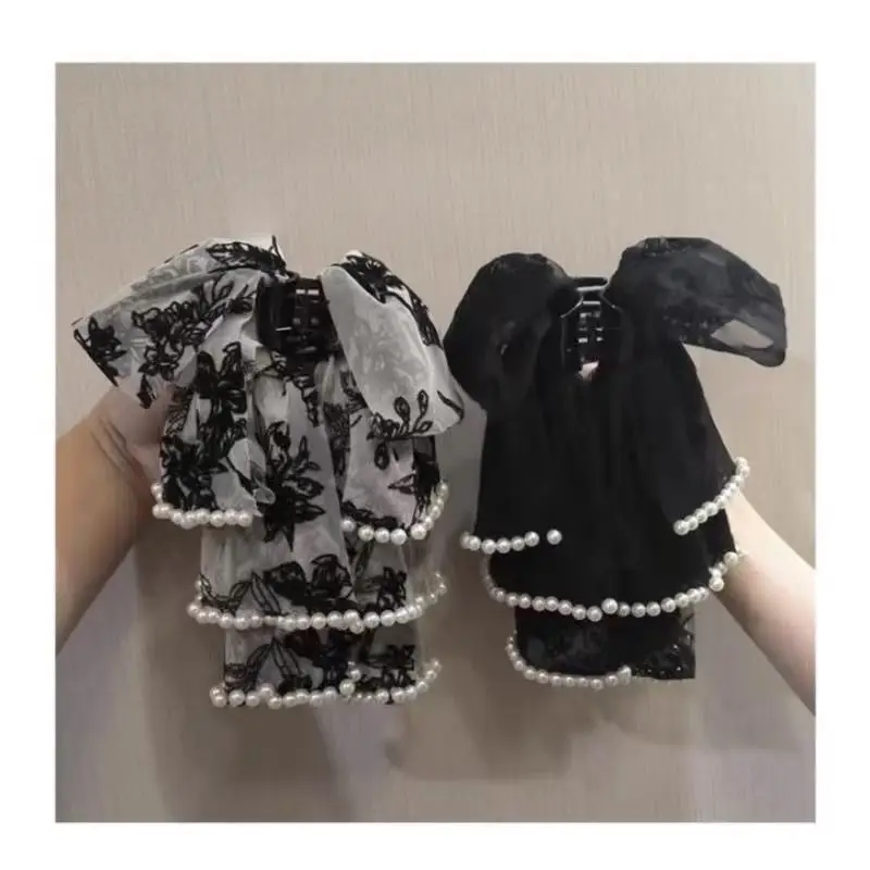 الإناث الصيف الخريف جديد أغطية الرأس اكسسوارات النساء أدوات تصفيف الشعر دبابيس الشعر اللؤلؤ القوس مشبك شعر سيدة مشبك شعر رومانسي