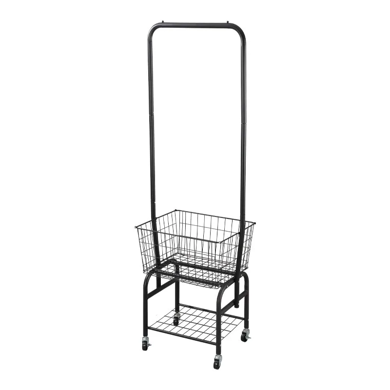 Floor-to-ceiling home bedroom dormitory single hanger rod indoor dirty clothes basket