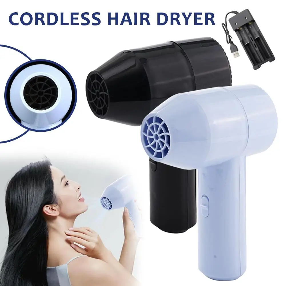 

Wireless Hair Dryer Mini Hair Dryer +USB Charging Cable Negative Ion Hair Dryer Blower For Small Household Appliances G3Z5