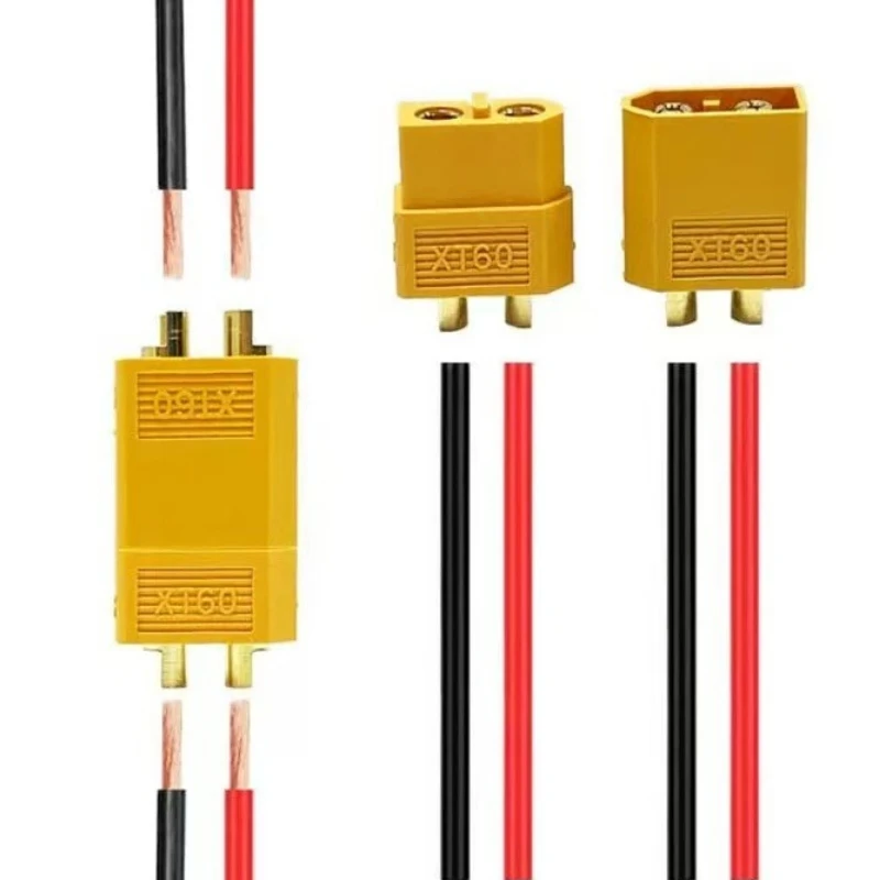 

Разъем XT60 (папа) для крепления на панель, фиксированная версия, для авиамоделей, с разъемом XT60E (мама)