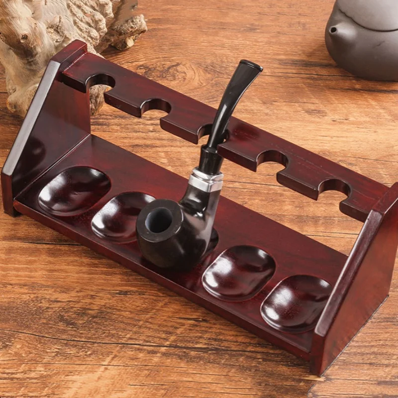 Vertical Solid Wood Pipe Stand Multi-Position Display Base Home Decorative Tobacco Pipe Holder Rack Smoking Accessories
