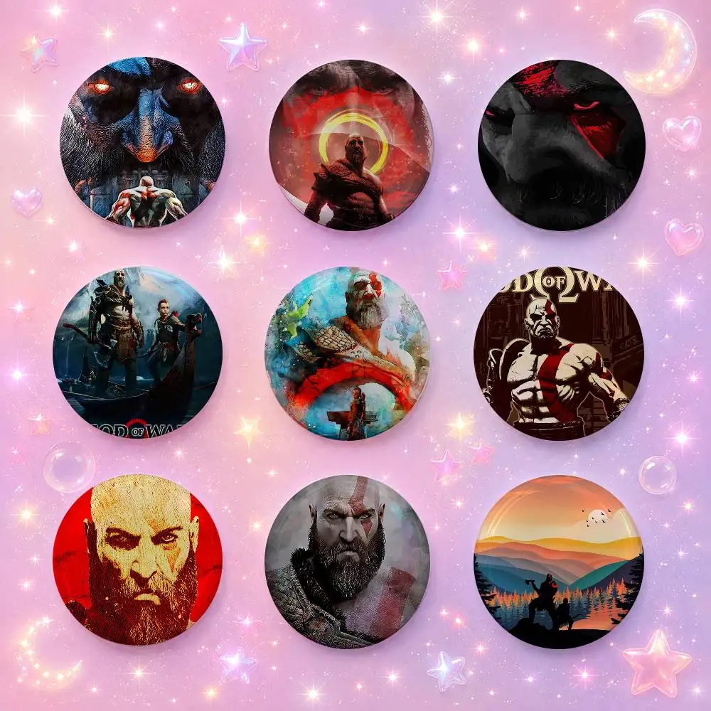 Go-s-d O-s-f Wa-r Ga-me Mixed Theme Round Button Badge Set Anime Cartoon Music Game Fashion Pins For Bags Clothes Accessories