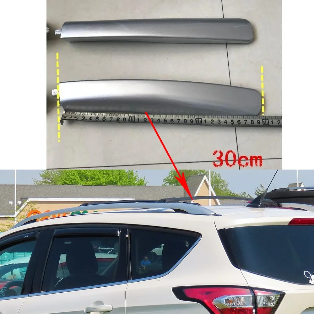 Car Roof Rack Cover for Ford Escape Kuga MK3 2013~2019 2014 2015 2016 Luggage Bar Cap Trim Rail End Shell Plasitc Accessories