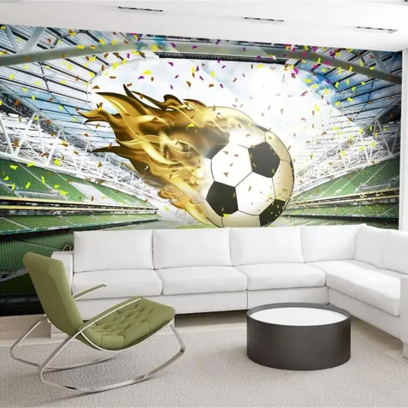 Custom wallpaper 3d creative high-end photo mural huge football field background wall living room bedroom restaurant decoration