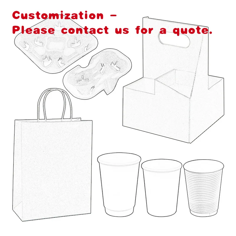 

На заказ.LOKYO Индивидуальные 8 10 12 16 унций набор одностенных бумажных стаканчиков, держатель для стаканов на вынос, разбряная упаковка для кофе, чая с