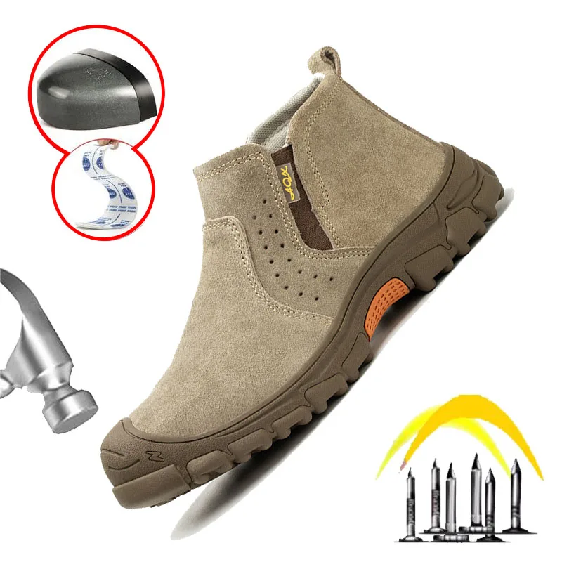 

Man Safety Shoes Anti Smashing Anti Piercing Steel Toes Electric Welding Work Shoes Lightweight High-quality Men's Boots
