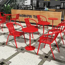 Mesa redonda de Bar para exteriores, conjunto de muebles de jardín, balcón al aire libre, tienda de postres, mesa de centro, silla Giardino arrendo, WK50HY